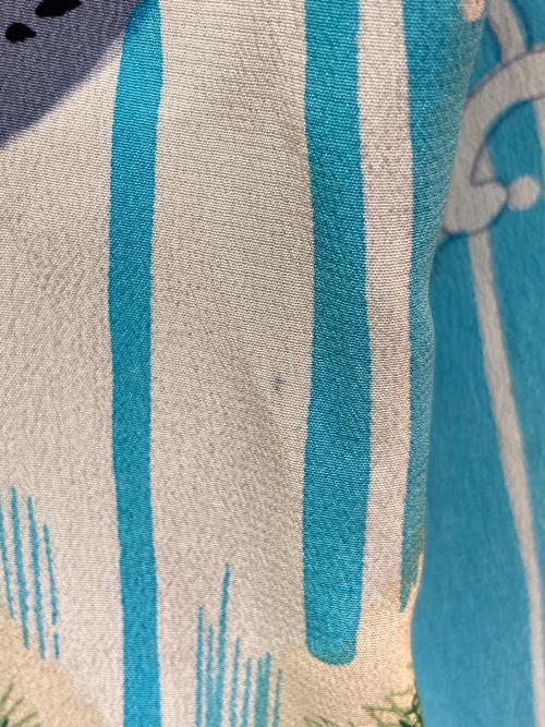 AVANTI（アヴァンティ）AVANTI (アヴァンティ) シルクアロハシャツ ブルー サイズ:Lの古着・服飾アイテム