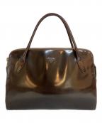 PRADAプラダ）の古着「パテント ハンドバッグ」｜ブラウン