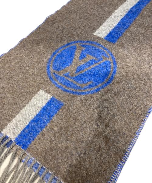 LOUIS VUITTON（ルイ ヴィトン）LOUIS VUITTON (ルイ ヴィトン) エシャルプLVシティ マフラー　M70256 グレー×ブルーの古着・服飾アイテム