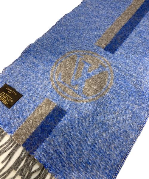 LOUIS VUITTON（ルイ ヴィトン）LOUIS VUITTON (ルイ ヴィトン) エシャルプLVシティ マフラー　M70256 グレー×ブルーの古着・服飾アイテム