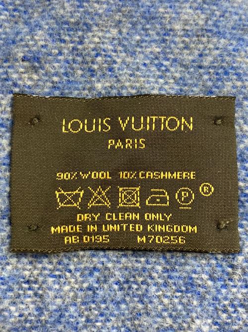 LOUIS VUITTON（ルイ ヴィトン）LOUIS VUITTON (ルイ ヴィトン) エシャルプLVシティ マフラー　M70256 グレー×ブルーの古着・服飾アイテム
