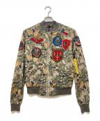TOP GUNトップガン）の古着「CAMOUFLAGE BOMBER　52063」｜カーキ
