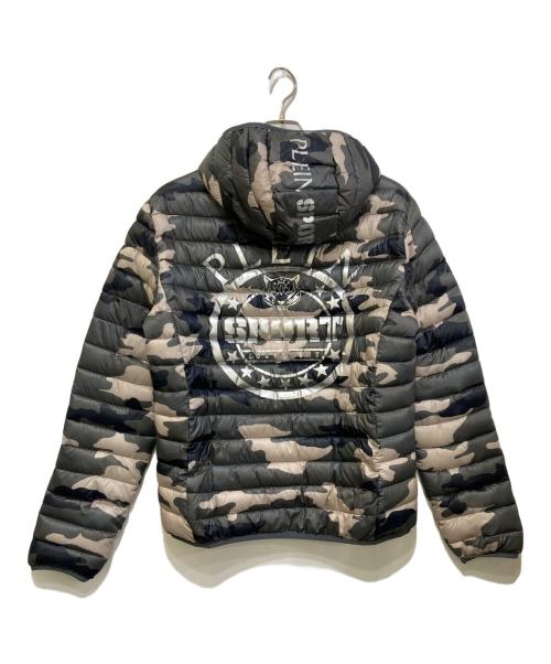 PLEIN SPORT（プレインスポーツ）PLEIN SPORT (プレインスポーツ) カモ柄ダウンジャケット グレー サイズ:48の古着・服飾アイテム