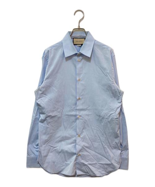 GUCCI（グッチ）GUCCI (グッチ) COTTON POPLIN SHIRT ブルー サイズ:40/15の古着・服飾アイテム
