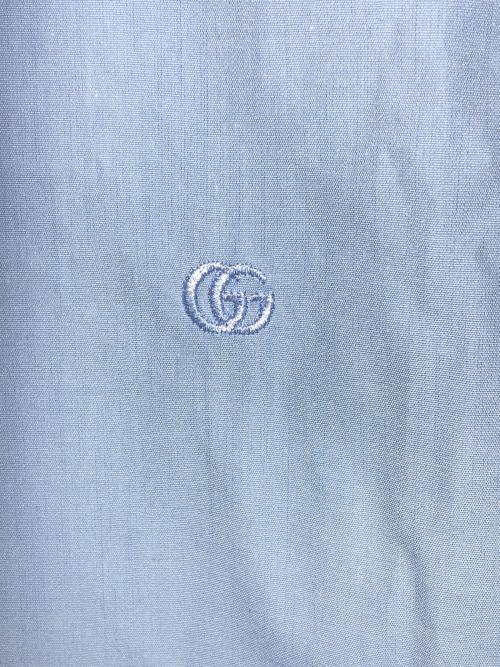 GUCCI（グッチ）GUCCI (グッチ) COTTON POPLIN SHIRT ブルー サイズ:40/15の古着・服飾アイテム