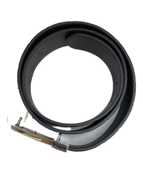 GUCCI（グッチ）GUCCI (グッチ) GGエンボスロゴ レザーベルト ブラックの古着・服飾アイテム