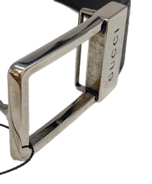 GUCCI（グッチ）GUCCI (グッチ) GGエンボスロゴ レザーベルト ブラックの古着・服飾アイテム