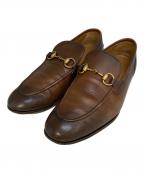 GUCCIグッチ）の古着「ヨルダーン ホーズビットローファー」｜ブラウン