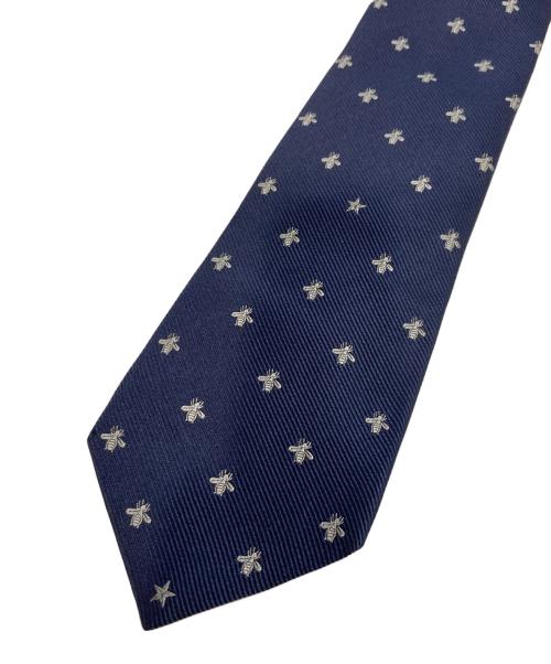 GUCCI（グッチ）GUCCI (グッチ) ビー＆スター シルクタイ ネイビー サイズ:-の古着・服飾アイテム