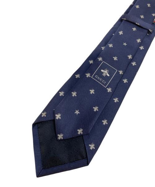 GUCCI（グッチ）GUCCI (グッチ) ビー＆スター シルクタイ ネイビー サイズ:-の古着・服飾アイテム