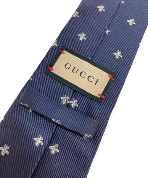GUCCI（グッチ）GUCCI (グッチ) ビー＆スター シルクタイ ネイビー サイズ:-の古着・服飾アイテム