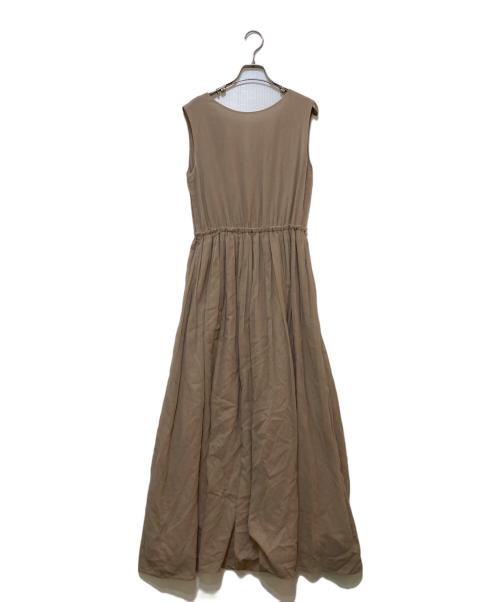 Whim Gazette（ウィムガゼット）Whim Gazette (ウィムガゼット) コットンシフォンフレアワンピース ベージュ サイズ:Freeの古着・服飾アイテム