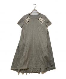 sacai（サカイ）の古着「レースアップカットソーワンピース」｜グレー