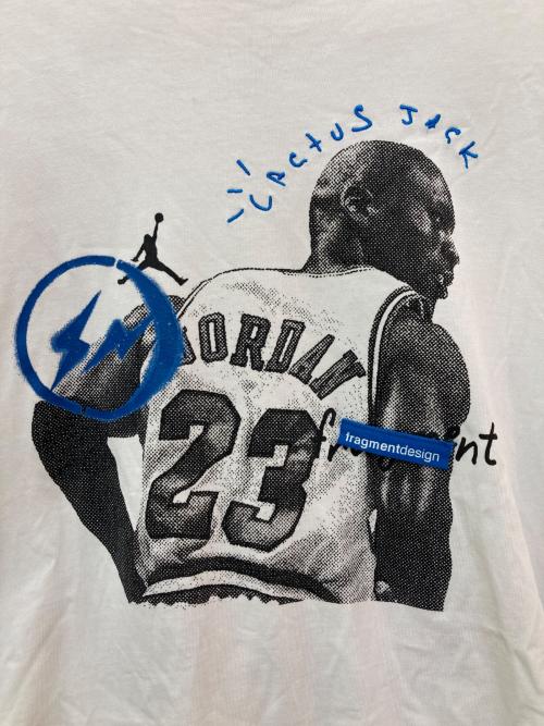 JORDAN（ジョーダン）JORDAN (ジョーダン) FRAGMENTS (フラグメント) cactus jack (カクタス・ジャック) プリントTシャツ ホワイト サイズ:Lの古着・服飾アイテム
