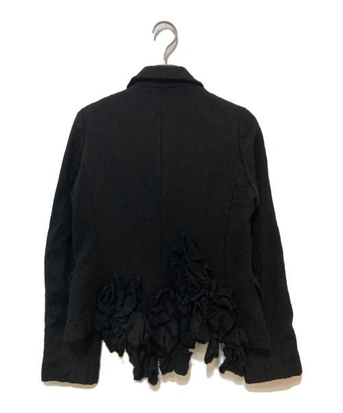 ROBE DE CHAMBRE COMME DES GARCONS（ローブドシャンブル コムデギャルソン）ROBE DE CHAMBRE COMME DES GARCONS (ローブドシャンブル コムデギャルソン) ウールフリルデザインジャケット ブラック サイズ:サイズ表記なしの古着・服飾アイテム