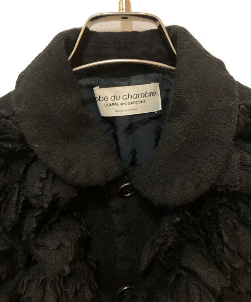 ROBE DE CHAMBRE COMME DES GARCONS（ローブドシャンブル コムデギャルソン）ROBE DE CHAMBRE COMME DES GARCONS (ローブドシャンブル コムデギャルソン) ウールフリルデザインジャケット ブラック サイズ:サイズ表記なしの古着・服飾アイテム