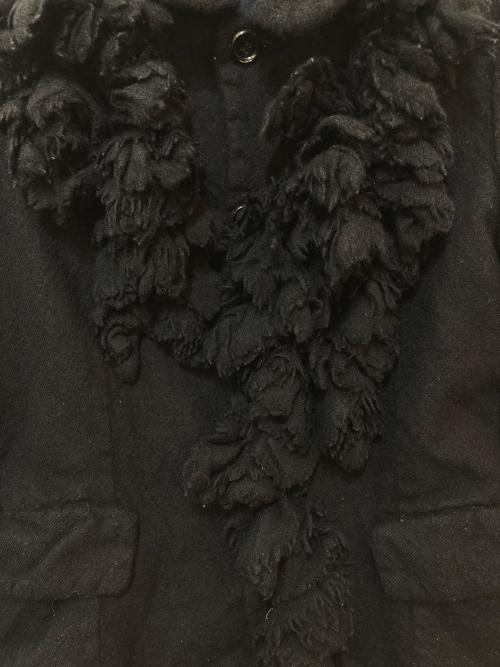 ROBE DE CHAMBRE COMME DES GARCONS（ローブドシャンブル コムデギャルソン）ROBE DE CHAMBRE COMME DES GARCONS (ローブドシャンブル コムデギャルソン) ウールフリルデザインジャケット ブラック サイズ:サイズ表記なしの古着・服飾アイテム