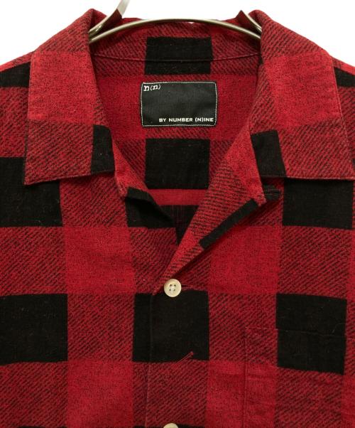 NUMBER (N)INE（ナンバーナイン）NUMBER (N)INE (ナンバーナイン) バッファローチェックシャツ レッド サイズ:2の古着・服飾アイテム