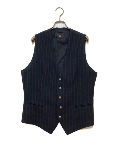 TAGLIATORE（タリアトーレ）TAGLIATORE (タリアトーレ) Brilla per il gusto (ブリッラ ペル イルグースト) ストライプジレ ネイビー サイズ:48の古着・服飾アイテム