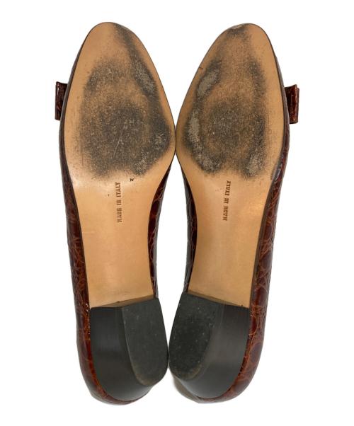 Salvatore Ferragamo（サルヴァトーレ フェラガモ）Salvatore Ferragamo (サルヴァトーレ フェラガモ) ヴァラリボンパンプス ブラウン サイズ:6Cの古着・服飾アイテム