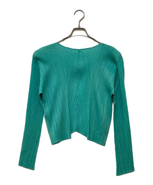 PLEATS PLEASE（プリーツプリーズ）PLEATS PLEASE (プリーツプリーズ) プリーツカーディガン　PP91-J0166 グリーン サイズ:3の古着・服飾アイテム