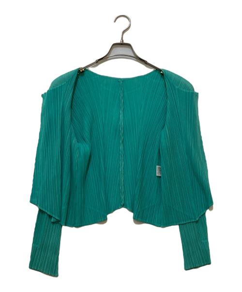 PLEATS PLEASE（プリーツプリーズ）PLEATS PLEASE (プリーツプリーズ) プリーツカーディガン　PP91-J0166 グリーン サイズ:3の古着・服飾アイテム