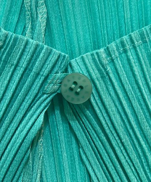 PLEATS PLEASE（プリーツプリーズ）PLEATS PLEASE (プリーツプリーズ) プリーツカーディガン　PP91-J0166 グリーン サイズ:3の古着・服飾アイテム