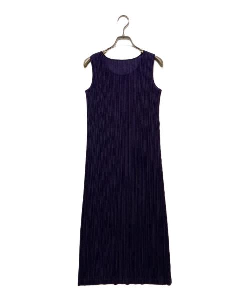 PLEATS PLEASE（プリーツプリーズ）PLEATS PLEASE (プリーツプリーズ) プリーツノースリーブワンピース　PP93-JH445 パープル サイズ:2の古着・服飾アイテム