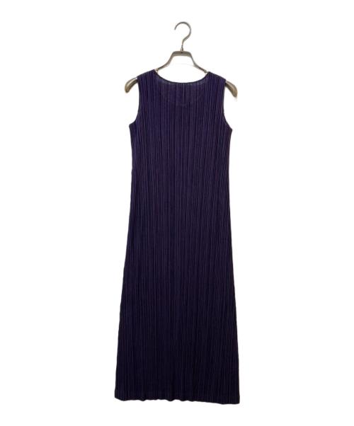 PLEATS PLEASE（プリーツプリーズ）PLEATS PLEASE (プリーツプリーズ) プリーツノースリーブワンピース　PP93-JH445 パープル サイズ:2の古着・服飾アイテム