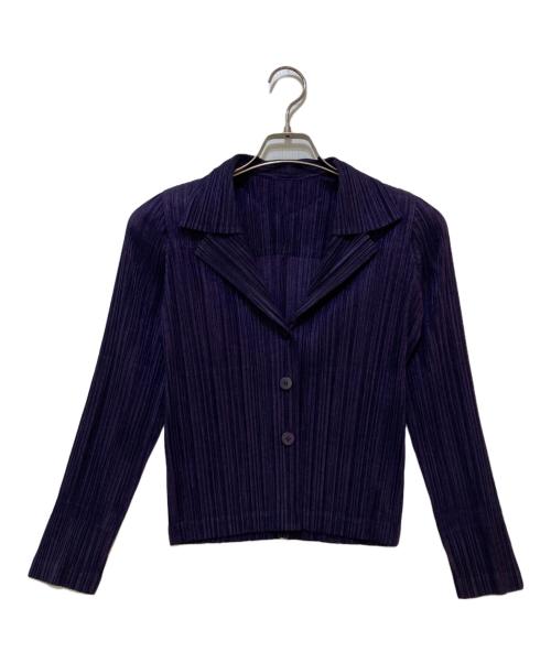 PLEATS PLEASE（プリーツプリーズ）PLEATS PLEASE (プリーツプリーズ) プリーツジャケット　PP93-JD447 パープル サイズ:３の古着・服飾アイテム
