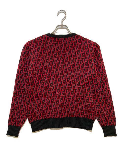Christian Dior（クリスチャン ディオール）Christian Dior (クリスチャン ディオール) トロッター柄ニット ブラック×レッド サイズ:Mの古着・服飾アイテム
