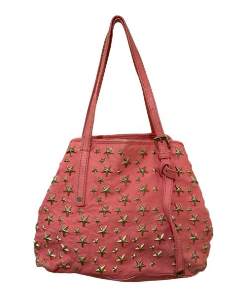JIMMY CHOO（ジミーチュウ）JIMMY CHOO (ジミーチュウ) スタースタッズハンドバッグ ピンクの古着・服飾アイテム