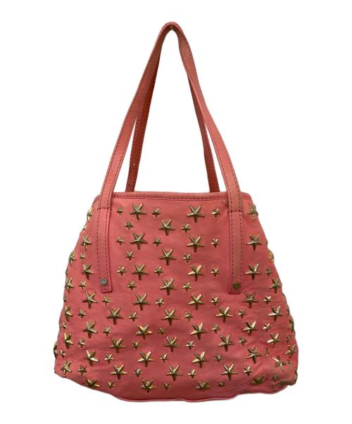 JIMMY CHOO（ジミーチュウ）JIMMY CHOO (ジミーチュウ) スタースタッズハンドバッグ ピンクの古着・服飾アイテム