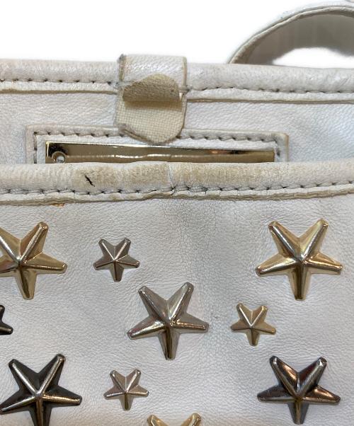 JIMMY CHOO（ジミーチュウ）JIMMY CHOO (ジミーチュウ) スタースタッズハンドバッグ ホワイトの古着・服飾アイテム
