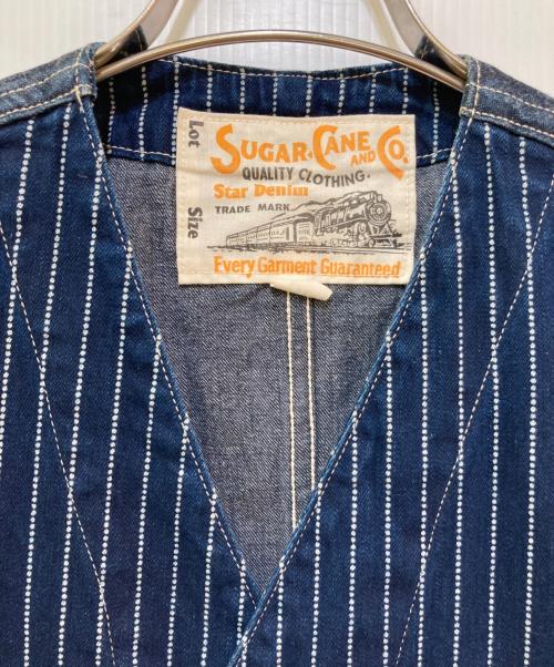 SUGAR CANE（シュガーケーン）SUGAR CANE (シュガーケーン) ヒッコリーデニムベスト インディゴ サイズ:38の古着・服飾アイテム