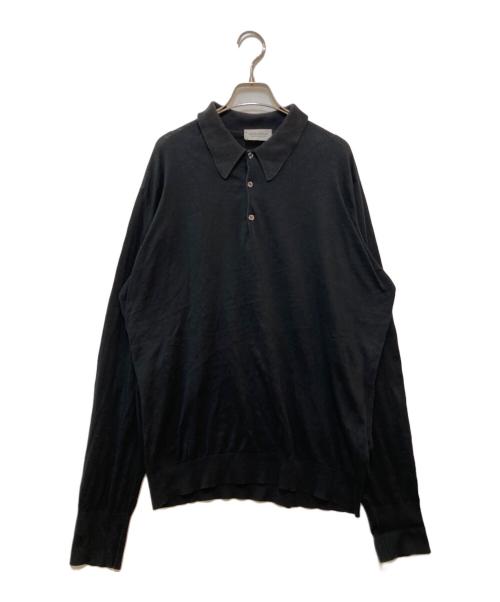 JOHN SMEDLEY（ジョンスメドレー）JOHN SMEDLEY (ジョンスメドレー) シーアイランドコットンポロシャツ ブラック サイズ:XXLの古着・服飾アイテム