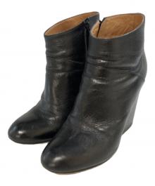 Maison Margiela（メゾンマルジェラ）の古着「レザープレーントゥブーティ　58WU0070」｜ブラック