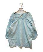 MARILYN MOON×Ron Hermanマリリンムーン×ロンハーマン）の古着「オーガニックポプリンカットワークブラウス」｜ブルー