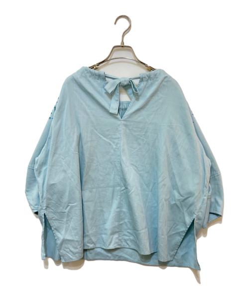 MARILYN MOON（マリリンムーン）MARILYN MOON (マリリンムーン) Ron Herman (ロンハーマン) オーガニックポプリンカットワークブラウス ブルー サイズ:freeの古着・服飾アイテム