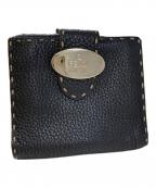FENDIフェンディ）の古着「ローマンレザー折り畳み財布」｜ブラック