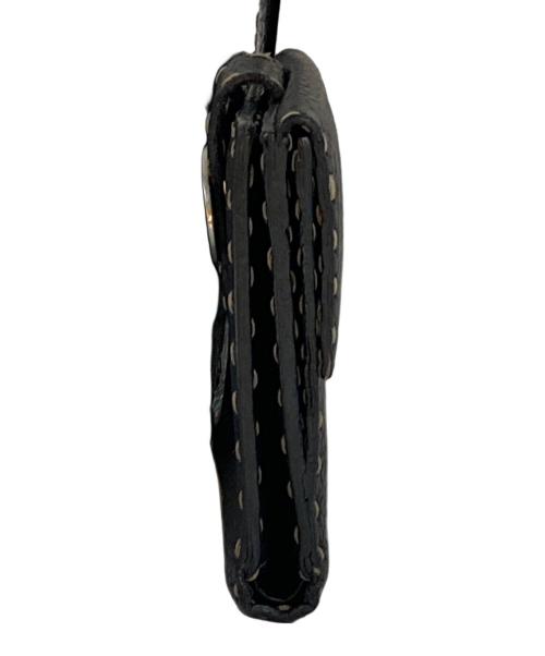 FENDI（フェンディ）FENDI (フェンディ) ローマンレザー折り畳み財布 ブラックの古着・服飾アイテム