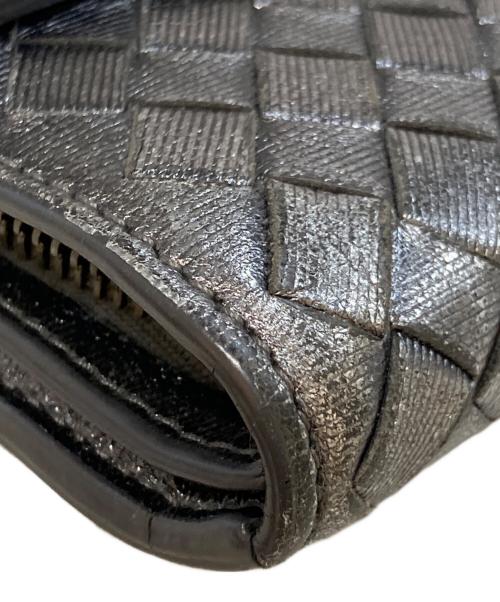 BOTTEGA VENETA（ボッテガベネタ）BOTTEGA VENETA (ボッテガベネタ) コーティングイントレチャート 長財布 シルバーの古着・服飾アイテム