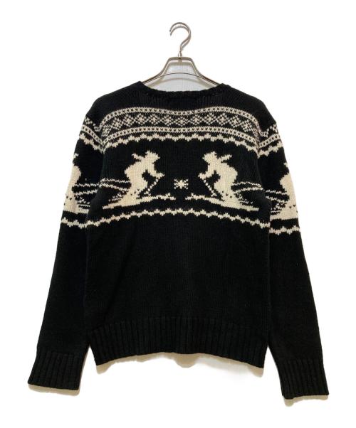 POLO RALPH LAUREN（ポロ・ラルフローレン）POLO RALPH LAUREN (ポロ・ラルフローレン) カシミヤ混ノルディックニット ブラック サイズ:Mの古着・服飾アイテム