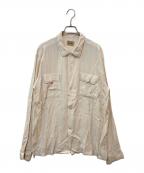 STYLE EYESスタイルアイズ）の古着「レーヨンオープンカラーシャツ」｜ベージュ