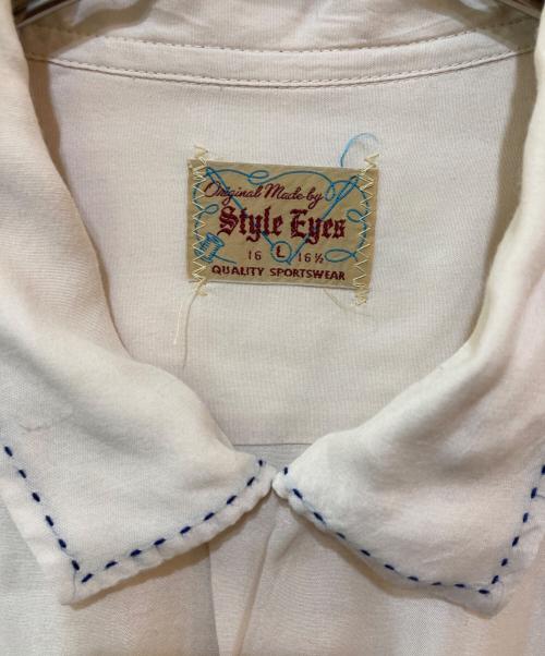 STYLE EYES（スタイルアイズ）STYLE EYES (スタイルアイズ) レーヨンオープンカラーシャツ ベージュ サイズ:Lの古着・服飾アイテム