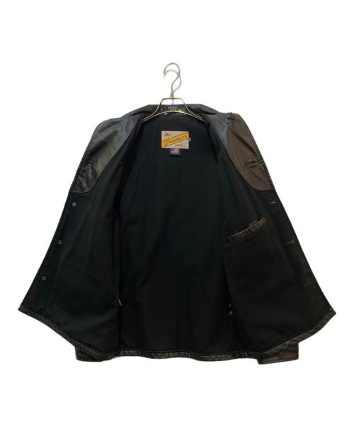 Schott（ショット）Schott (ショット) BEAUTY&YOUTH (ビューティーアンドユース) 別注 レザーカーコート ブラック サイズ:38の古着・服飾アイテム