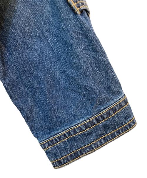 BURBERRY BLUE LABEL（バーバリーロンドンブルーレーベル）BURBERRY BLUE LABEL (バーバリーロンドンブルーレーベル) デニムフリルブラウス インディゴ サイズ:36の古着・服飾アイテム