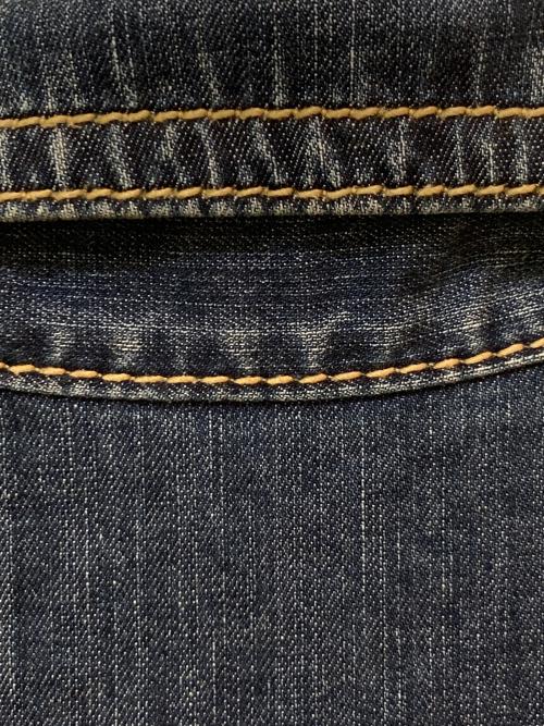 BURBERRY BLUE LABEL（バーバリーロンドンブルーレーベル）BURBERRY BLUE LABEL (バーバリーロンドンブルーレーベル) デニムフリルブラウス インディゴ サイズ:36の古着・服飾アイテム