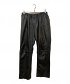nonnativeノンネイティブ）の古着「STRANGER EASY PANTS WIDE FIT COW LEATHER」｜ブラック