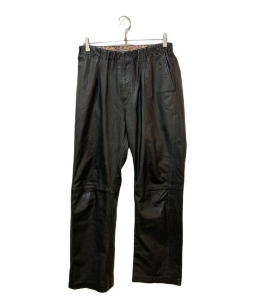 nonnative（ノンネイティブ）nonnative (ノンネイティブ) STRANGER EASY PANTS WIDE FIT COW LEATHER ブラック サイズ:2の古着・服飾アイテム